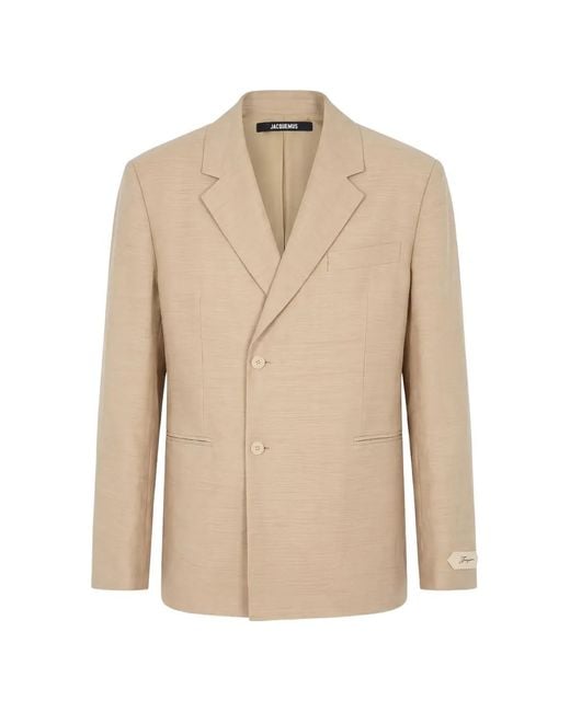 Jacquemus Natural The Melo Logo-Patch Blazer for men