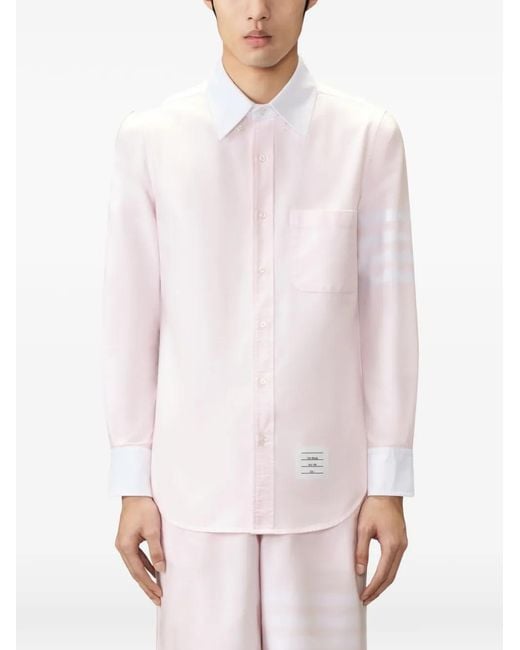 Thom Browne Pink Oxford 4-Bar Shirt for men
