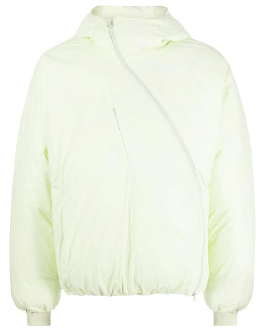 Post Archive Faction PAF White Off-Centre Padded Jacket for men