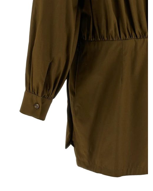 7 For All Mankind Green Robe Courte Utility En Popeline