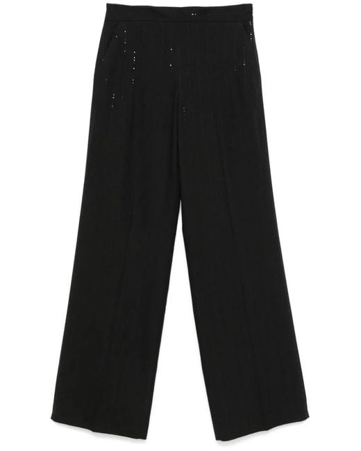 Twinset Black Sequin-Detailing Trousers