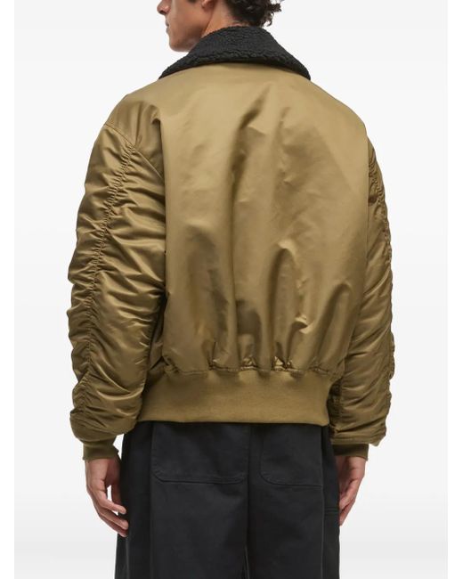 Alpha Industries Green Sherpa-Collar Bomber Jacket for men