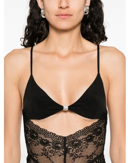 Nissa Black Rhinestone-Embellished Dress