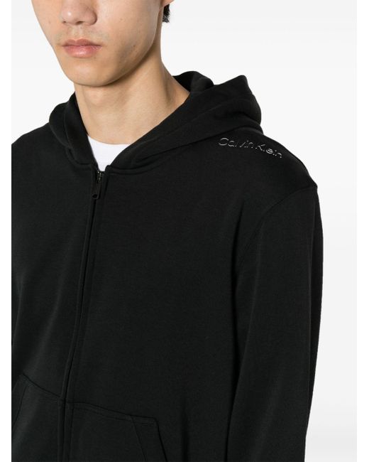 Calvin Klein Hoodie mit gummiertem Logo in Black für Herren