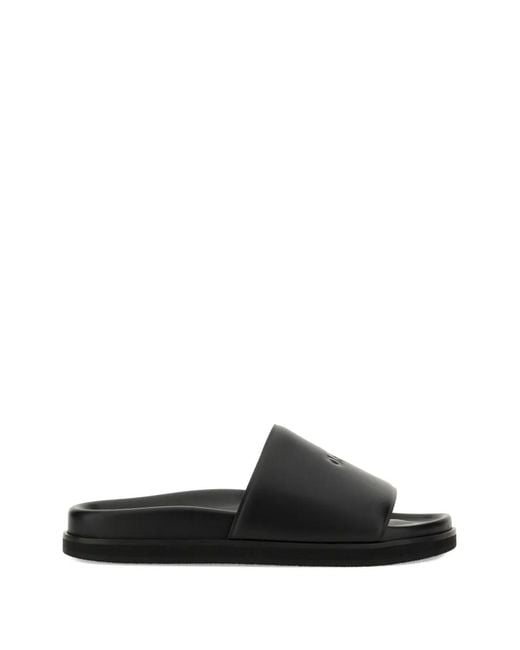 Off-White c/o Virgil Abloh Black Premium Leather Slide Sandal For for men