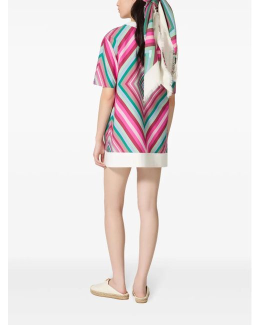 Valentino Garavani Pink Rhombus 75 Poplin Mini Dress