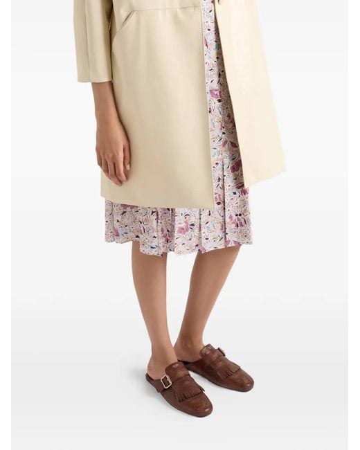 Prada White Floral-Print Georgette Dress