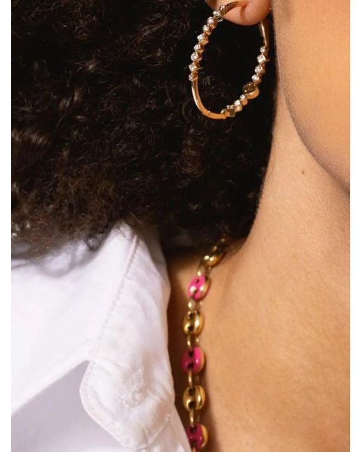 Pendientes de aro en oro amarillo de 14 ct con diamantes Loree Rodkin de color Metallic