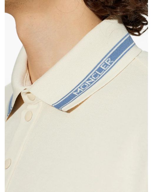 Polo Con Logo di Moncler in White da Uomo