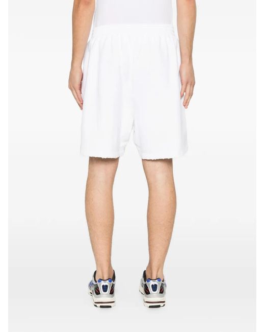 Balenciaga White Logo-Print Pocket Shorts for men