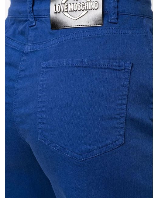 Love Moschino Blue High-Waisted Chino Shorts