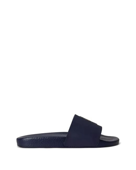 Polo Ralph Lauren Blue Claquettes Polo Bear