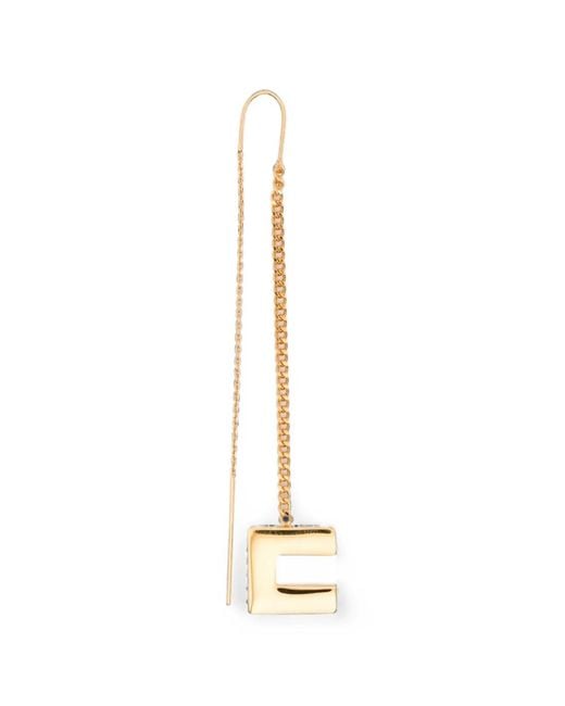 Elisabetta Franchi Metallic Logo-Pendant Threader Earrings