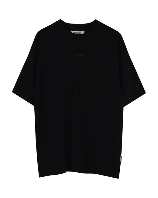 Woodbird Black Beam Base Logo-Print T-Shirt for men