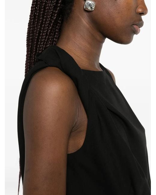 Rohe Black Asymmetric Draped Top