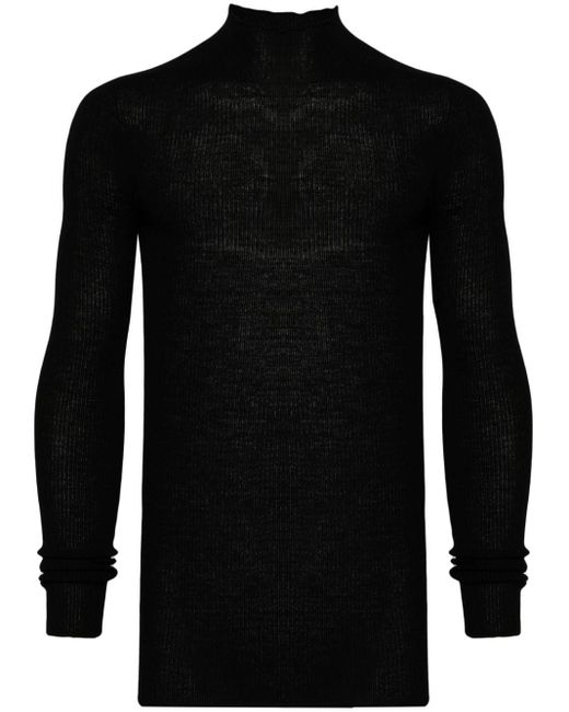 Pull en laine à design nervuré Rick Owens pour homme en coloris Black