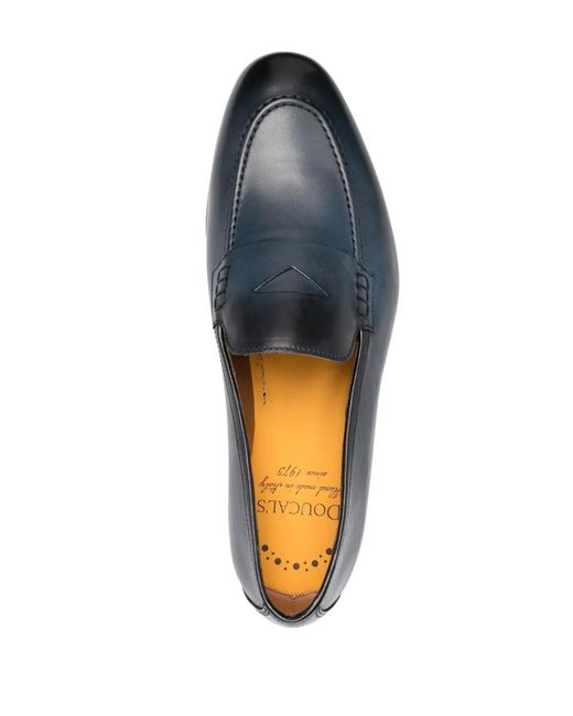 Doucal's Gray Flat Leather Loafers for men