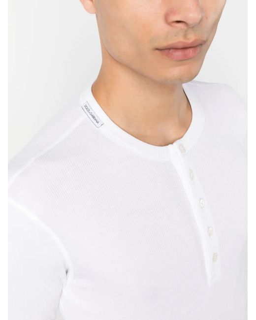 Dolce & Gabbana White Long-Sleeve T-Shirt for men