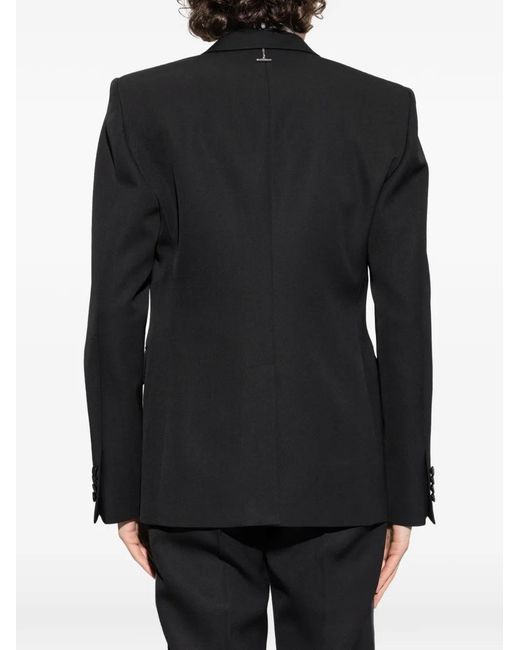 McQueen Black Shawl-Lapel Single-Breasted Blazer for men