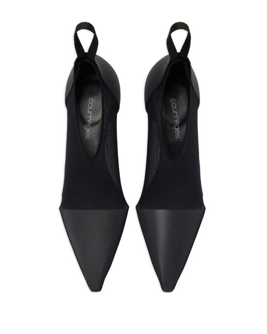 Courreges Black 35Mm Diving Mesh Pumps