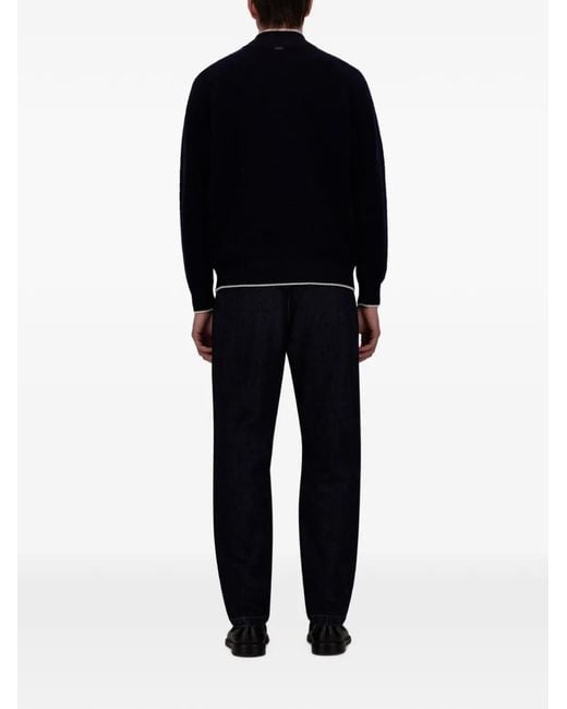 Pull En Bouclé À Col Zippé Herno pour homme en coloris Blue