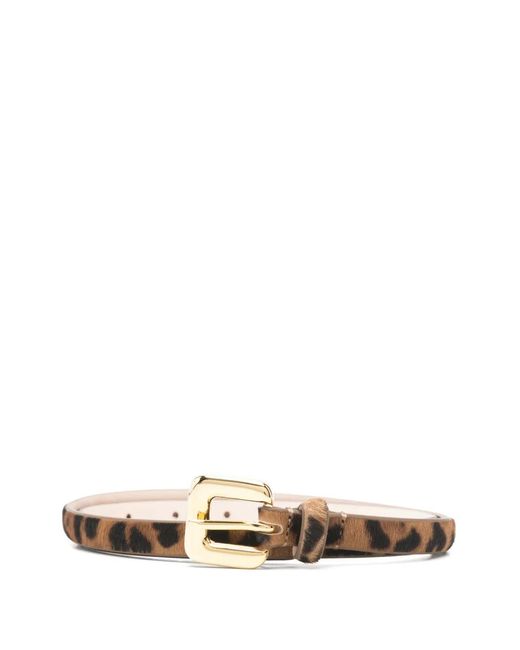 DEHANCHE White Mara Jaguar-Print Buckled Belt
