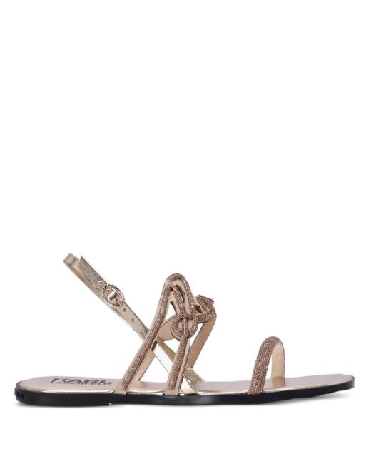 Karl Lagerfeld White Olympia Crystal-embellished Sandals