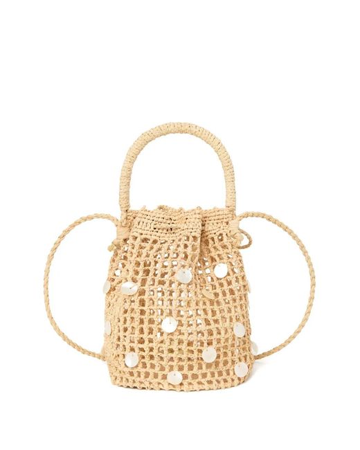 Alanui Metallic Precious Moments Raffia Tassel-Detail Bucket Bag