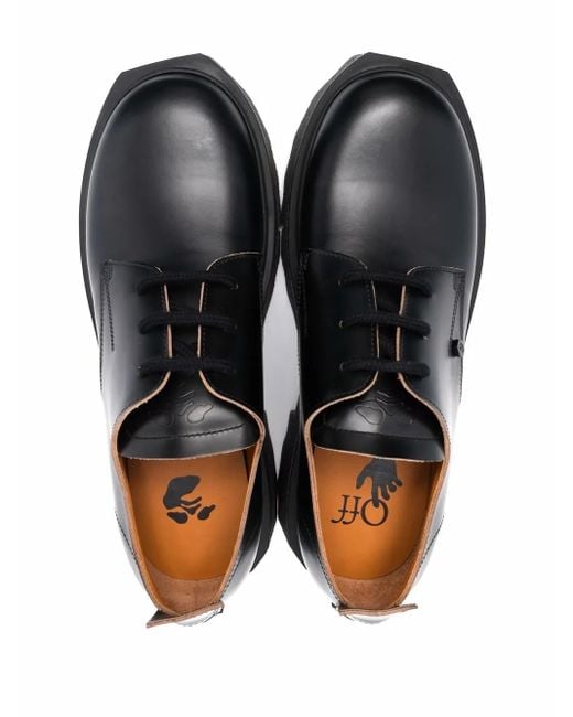 Off-White c/o Virgil Abloh Black Sponge-sole Leather Derby Shoes for men