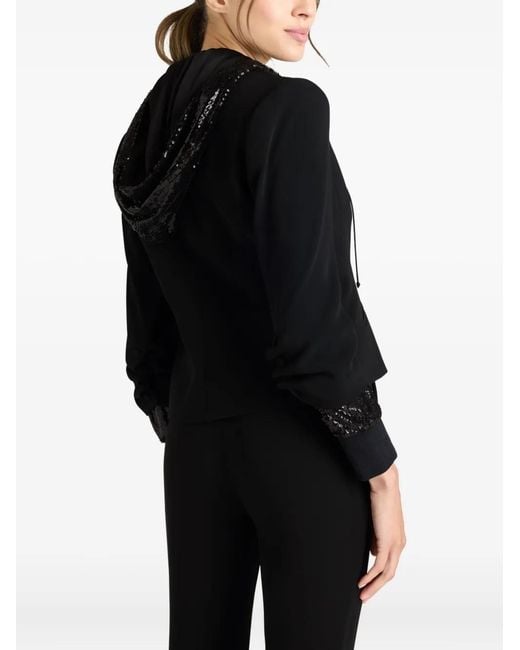 Cinq À Sept Black Le Petit Khloe Sequin Hooded Jacket