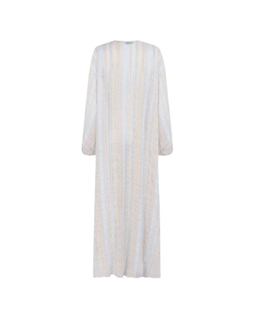CAYET White Noaf Striped Maxi Tunic