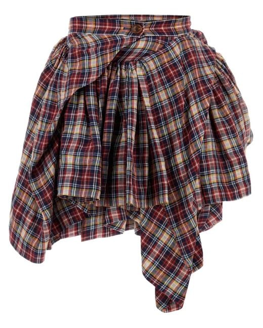 Vivienne Westwood チェック ミニスカート Red
