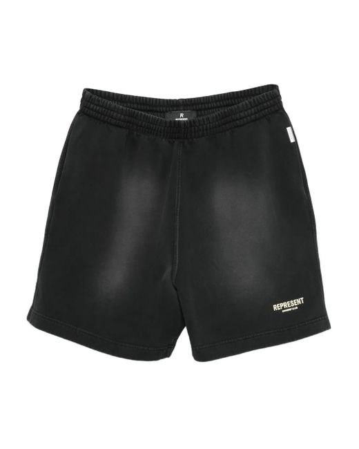 Bermudas de algodón con cinturilla elástica Represent de hombre de color Black