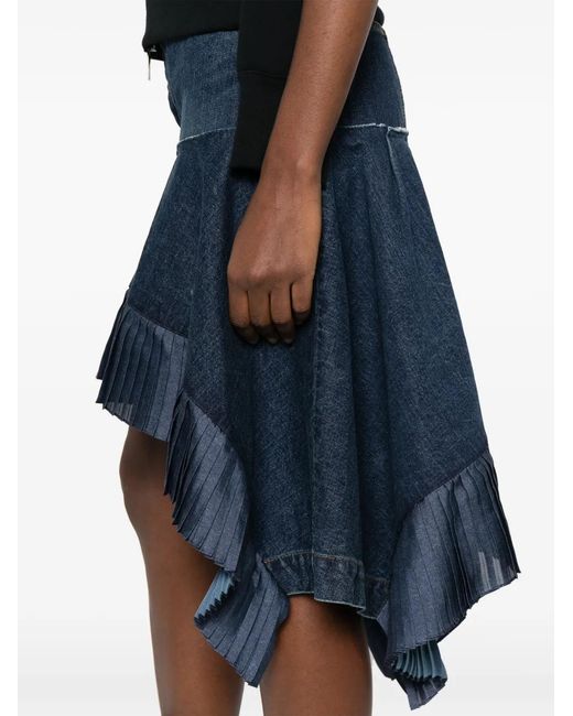 Sacai Blue Asymmetric Denim Skirt