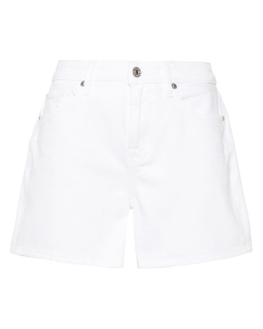 7 For All Mankind White Monroe Denim Shorts
