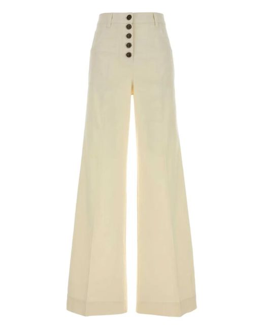 Etro Natural Pegaso-Buttons Flared Jeans