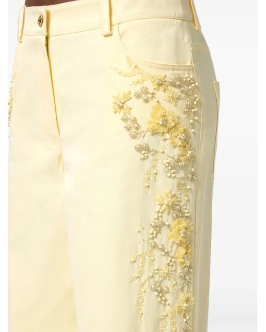 Elisabetta Franchi エンブロイダリー ワイドパンツ White