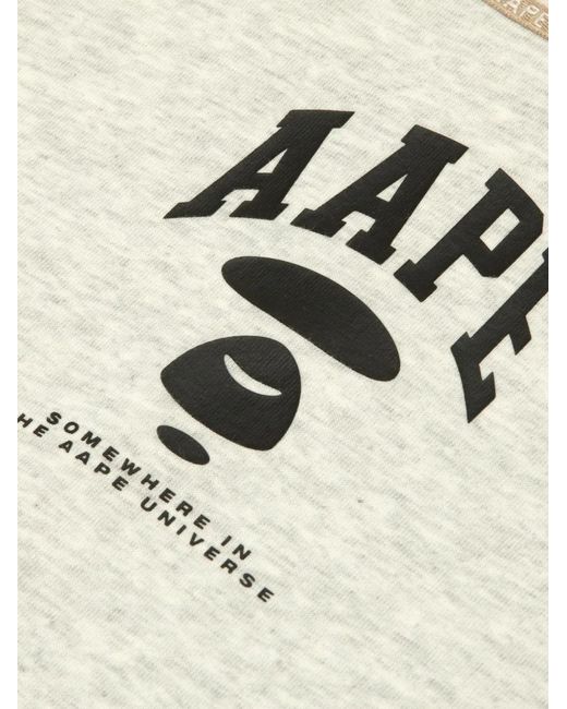 Aape By A Bathing Ape White Patch Baseball Shirt for men