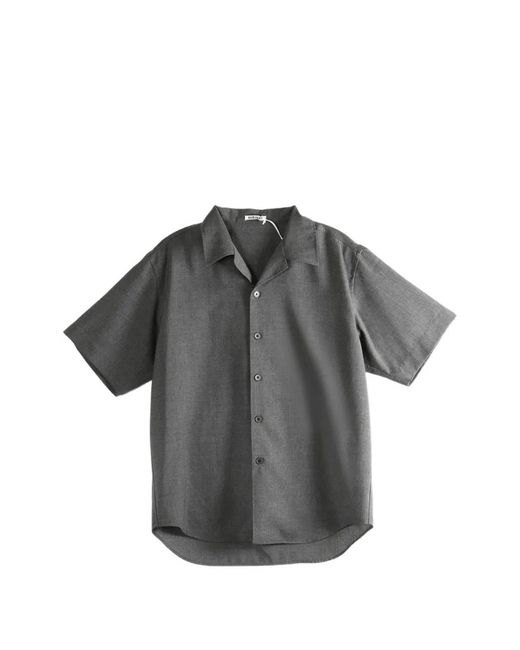 Auralee Gray Summer Twist Short-Sleeve Shirt for men
