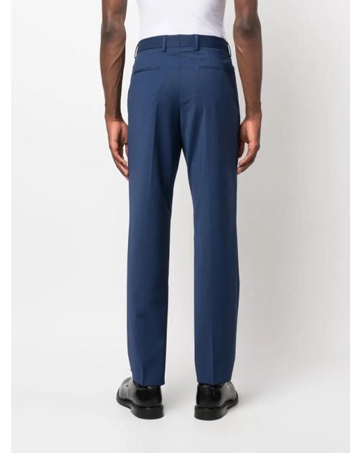 Boss Blue Low-Rise Tailored Trousers for men