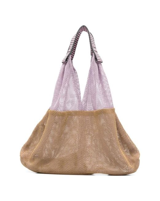 Epice Pink Striped-Handle Tote Bag