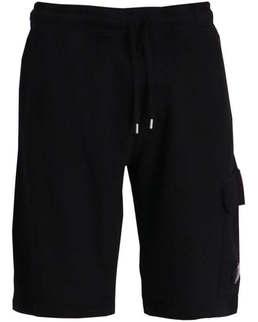 C.P. Company Light fleece Track Shorts in Black for Men Lyst