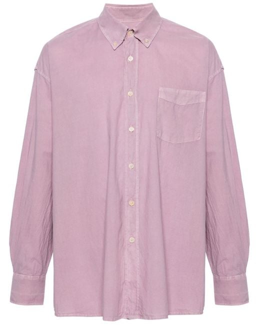 Our Legacy Pink Borrowed Bd Cotton Shirt - Men's - Cotton/mother Of Pearl for men
