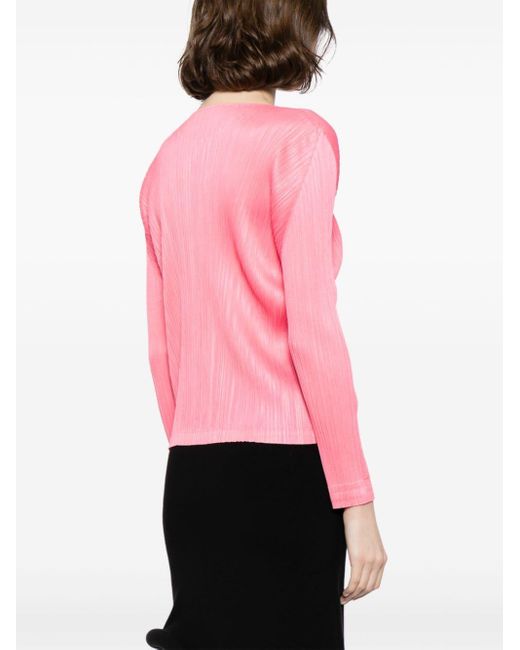 Plissé satin shirt Pleats Please Issey Miyake de color Pink