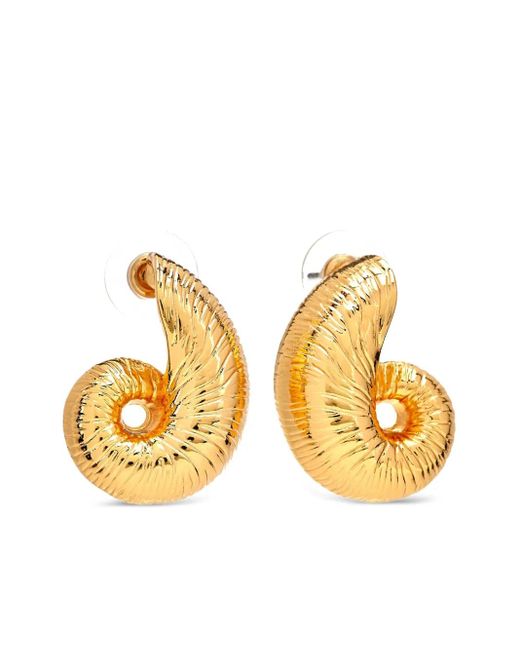 Kenneth Jay Lane Metallic Seashell Ohrringe