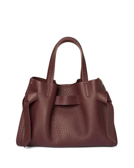 VISONA Brown Vittoria Knot-Detail Tote Bag