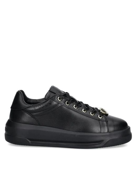 Love Moschino Women's Black Embellished Lace-Up Sneakers