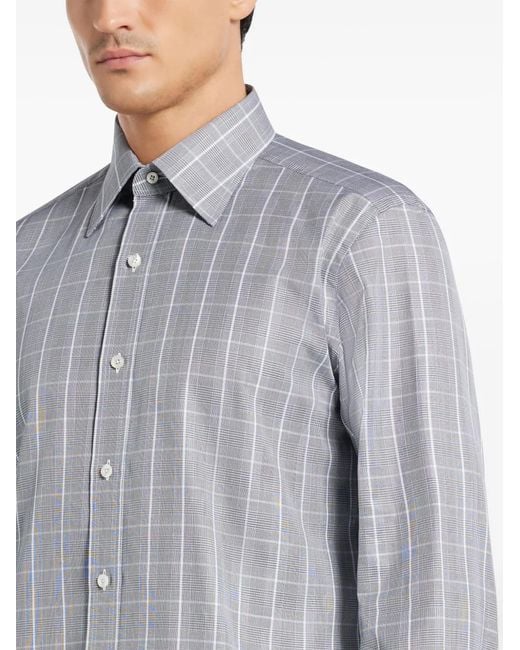 Tom Ford Blue Check-Print Cotton Shirt for men