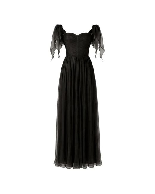 ROSERRY Black Elizabeth Off-Shoulder Ruched Maxi Dress