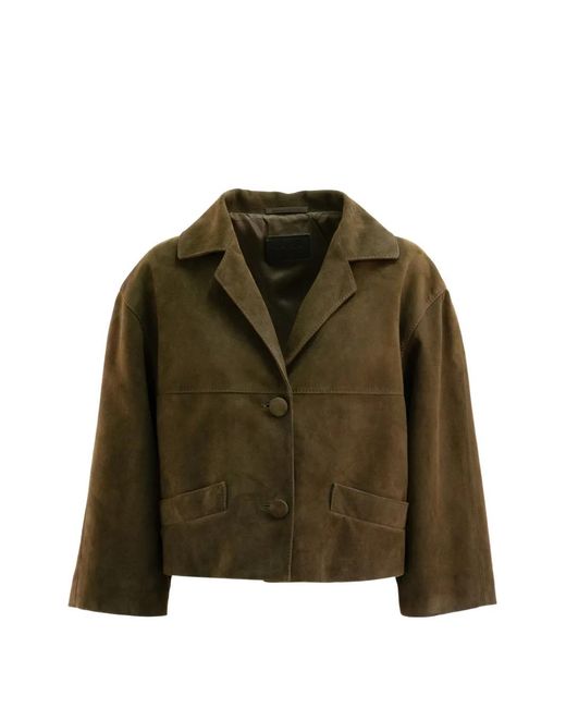 Prada Green Jacke aus Wildleder